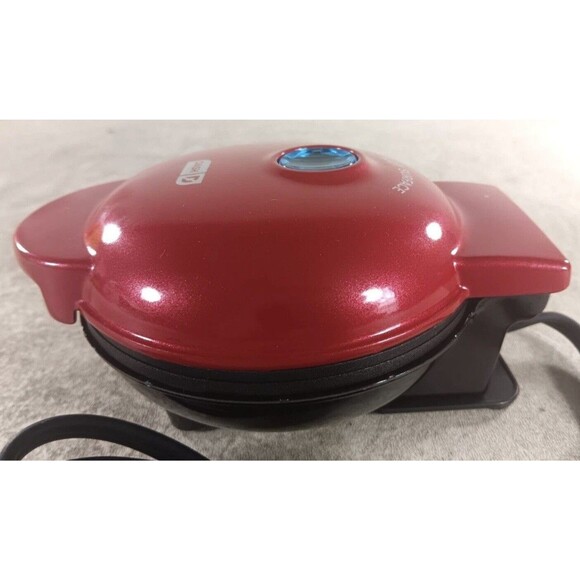 NEW In Box Dash Gingerbread Man Mini Waffle Maker Red Non-Stick 4" - Picture 4 of 11